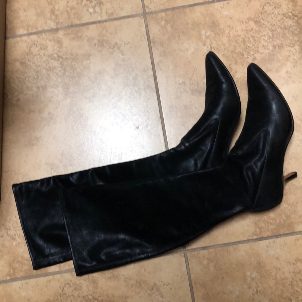 Donald J. Pliner Black Stretch Boots